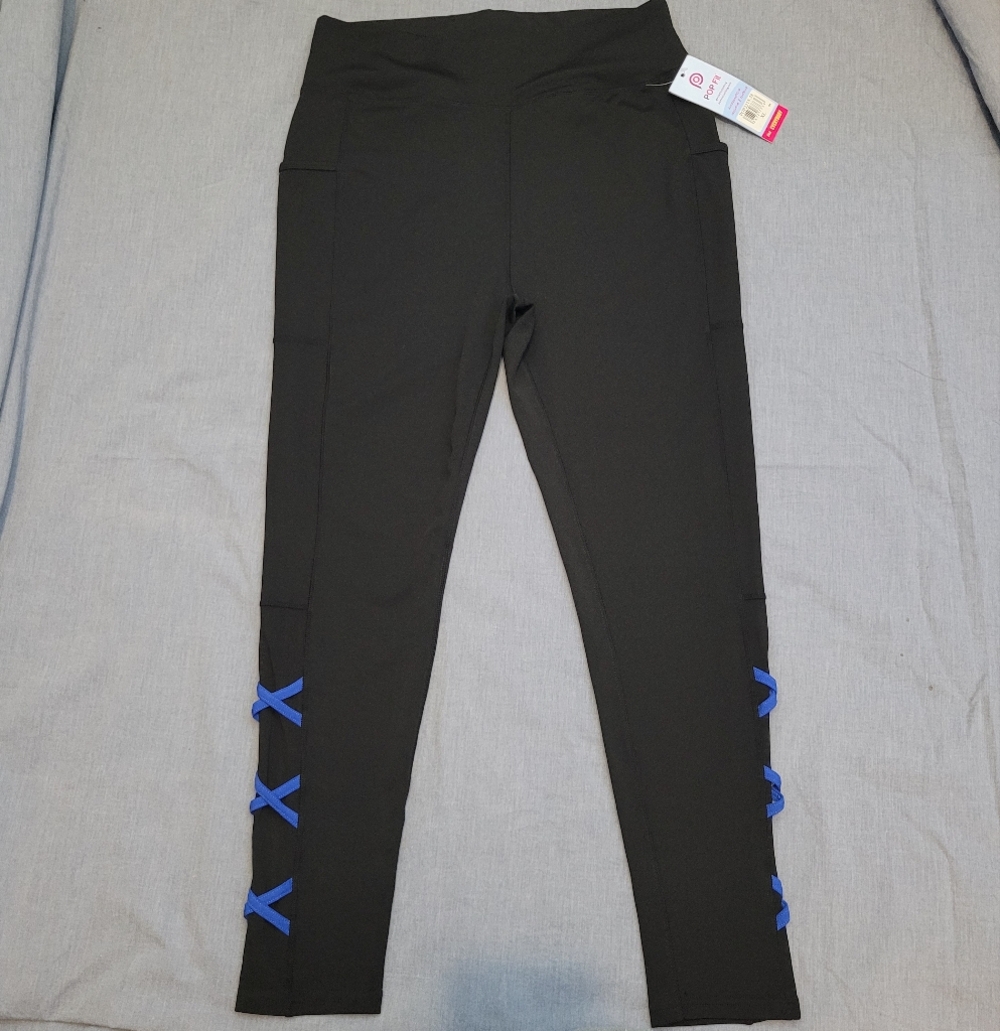 POP Fit Kids Leggings with Blue X Accents